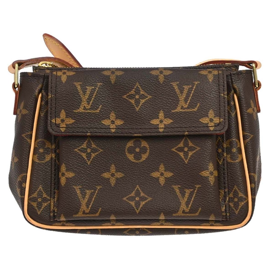 Louis Vuitton Viva Cite PM Monogram Canvas Crossbody Purse M51165: Louis Vuitton Viva Cite PM Monogram Canvas Crossbody Purse M51165 Vintage Louis Vuitton Viva Cite PM crossbody bag in brown Monogram canvas with leather trim and a red lining. This small zip-top bag f
