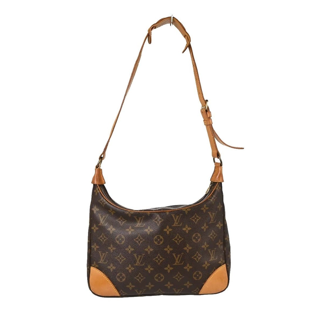 Louis Vuitton Boulogne 30 Monogram Shoulder Bag M51265 Brown: Louis Vuitton Boulogne 30 Monogram Shoulder Bag M51265 Brown Vintage Louis Vuitton Boulogne 30 shoulder bag in Monogram canvas with leather trim. This women's bag features a brown exterior, beige lini