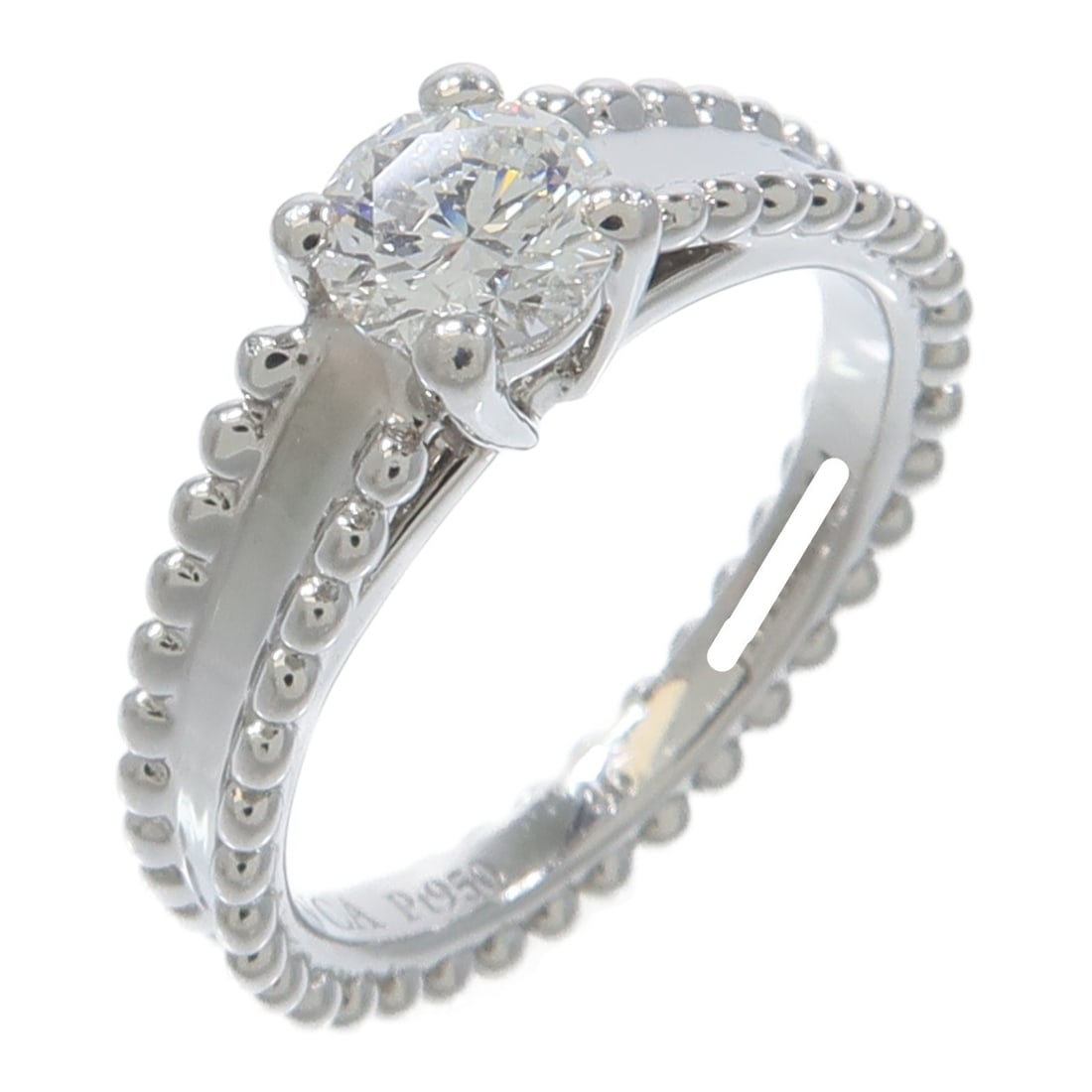Van Cleef and Arpels Estelle diamond solitaire platinum ring size 3.5: Van Cleef and Arpels Estelle diamond solitaire platinum ring size 3.5 Van Cleef & Arpels Estelle solitaire ring crafted in Pt950 platinum with a diamond center stone. This women's ring is made in Fran