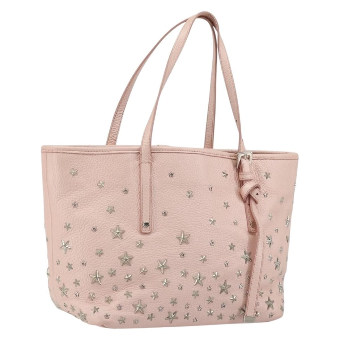 Jimmy Choo Pink Silver Leather Tote Handbag Made in Italy: Jimmy Choo Pink Silver Leather Tote Handbag Made in Italy Authentic Jimmy Choo tote bag in pink and silver leather. This women's bag is made in Italy and features a compact tote silhouette with dual h