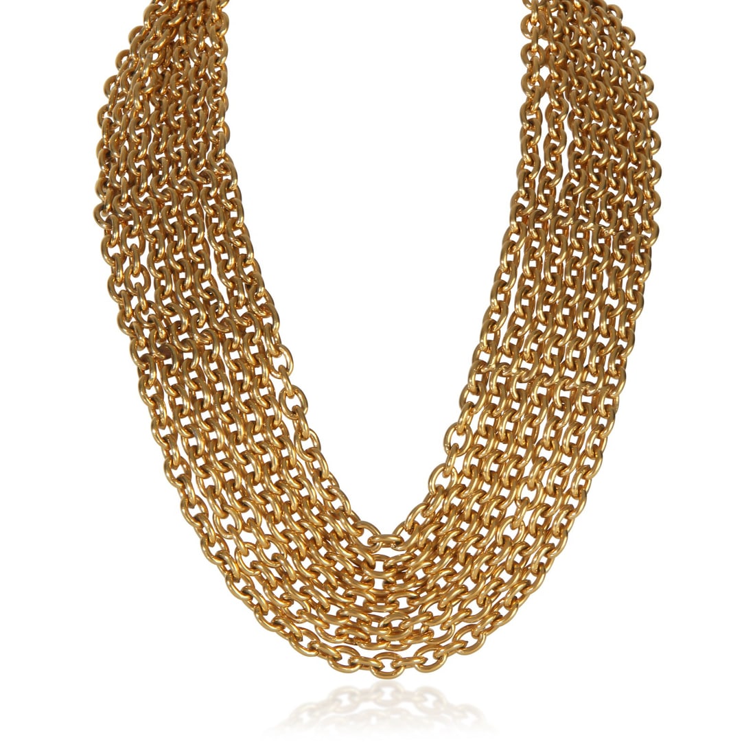Chanel Vintage Matelasse Multistrand Gold Plated Necklace (1 of 5)