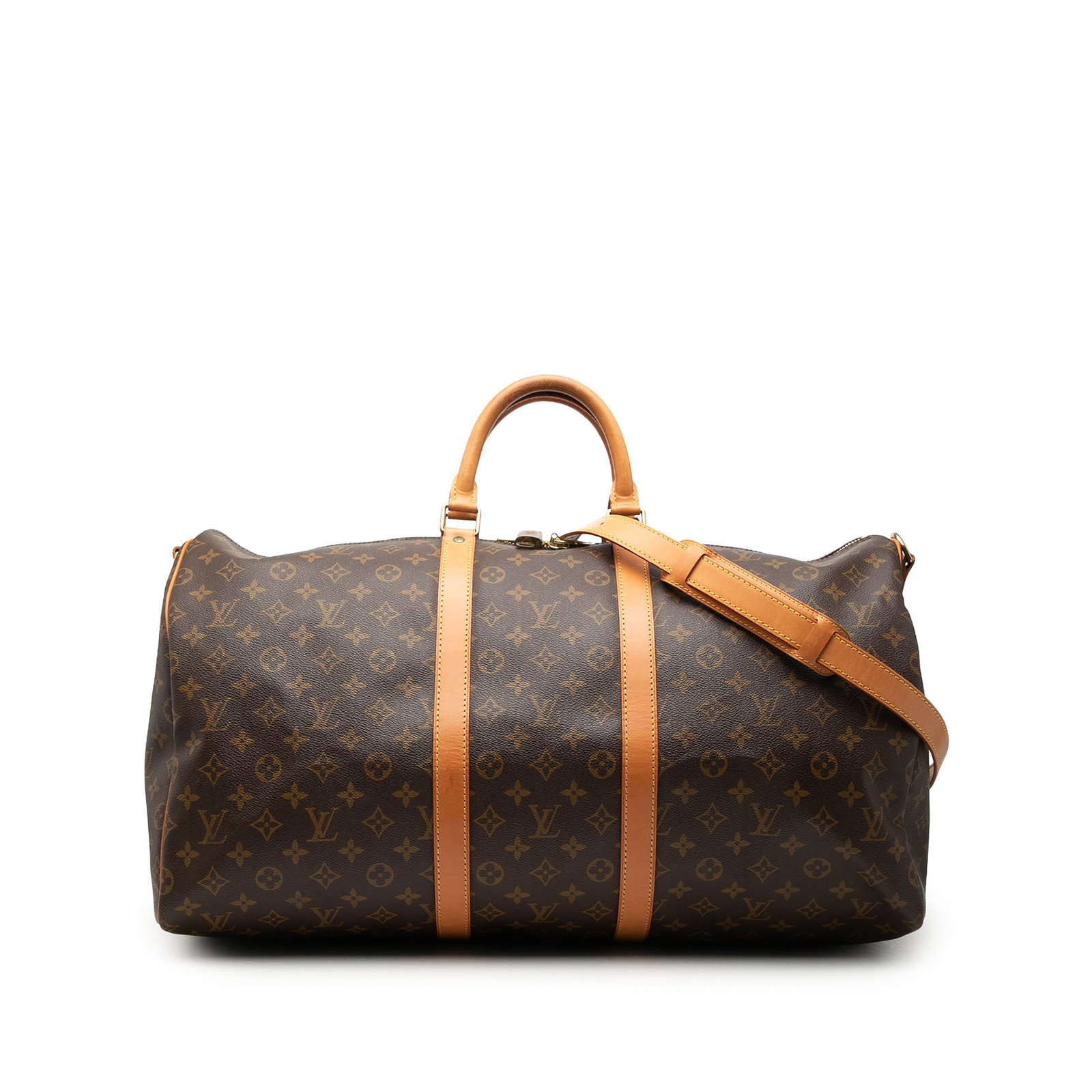 Louis Vuitton Keepall Bandouliere 55 Monogram Travel Bag: Louis Vuitton Keepall Bandouliere 55 Monogram Travel Bag This Louis Vuitton Monogram Keepall Bandouliere 55 is a travel bag crafted with a monogram canvas body, vachetta leather trim, rolled vachetta 