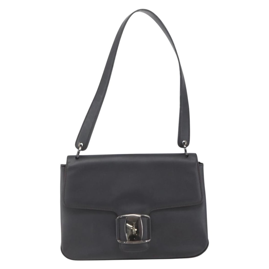 Black Leather Shoulder Bag Salvatore Ferragamo Vala 26cm (1 of 18)