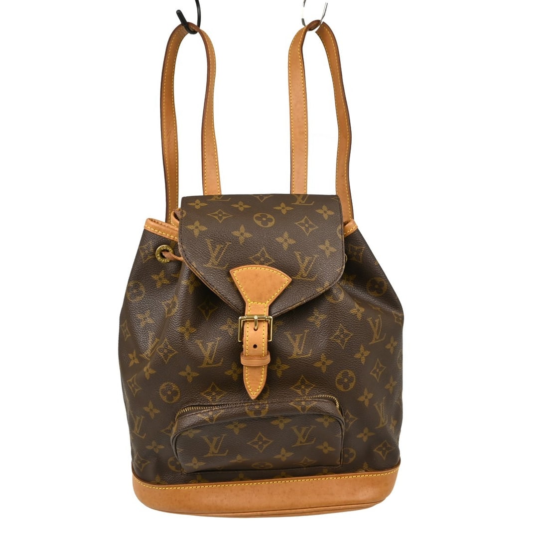 Louis Vuitton Montsouris MM Monogram Canvas Backpack M51136: Louis Vuitton Montsouris MM Monogram Canvas Backpack M51136 Vintage Louis Vuitton Montsouris MM backpack bag in brown monogram canvas with leather trim. This women's backpack features a flap buckle an