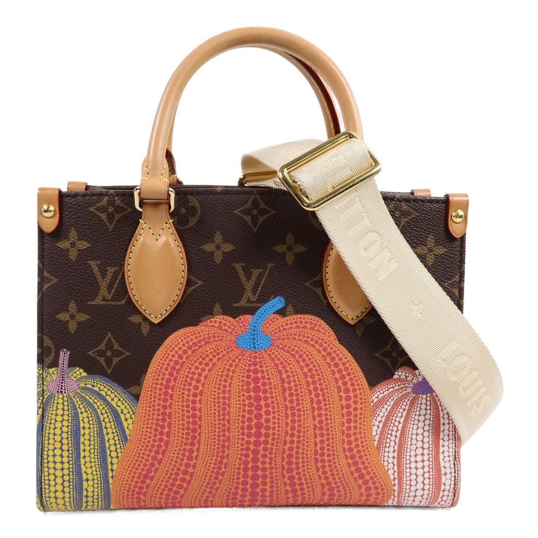 Louis Vuitton M46467 OnTheGo PM 2way bag Monogram multicolor: Louis Vuitton M46467 OnTheGo PM 2way bag Monogram multicolor Louis Vuitton LV x YK OnTheGo PM 2-way shoulder bag in Monogram brown and multicolor PVC coated canvas. This women's bag features an interi