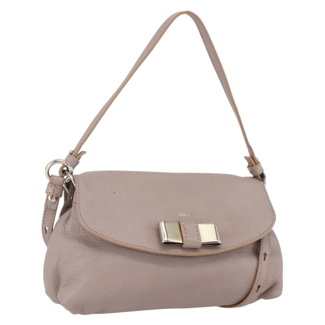 Chloe Lily pink leather shoulder bag: Chloe Lily pink leather shoulder bag This pre-owned Chloe Lily shoulder bag for women features a pink leather construction with a compact design. It exhibits signs of wear including surface rubbing, s
