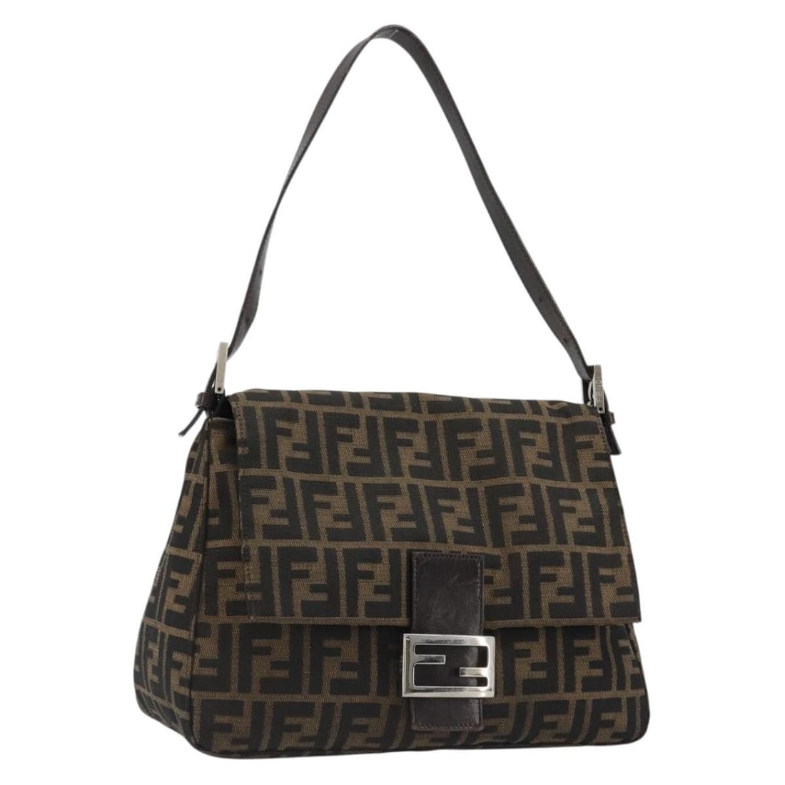 Fendi Mamma Baguette Shoulder Bag Zucca Canvas Black Brown Dust Bag (1 of 18)