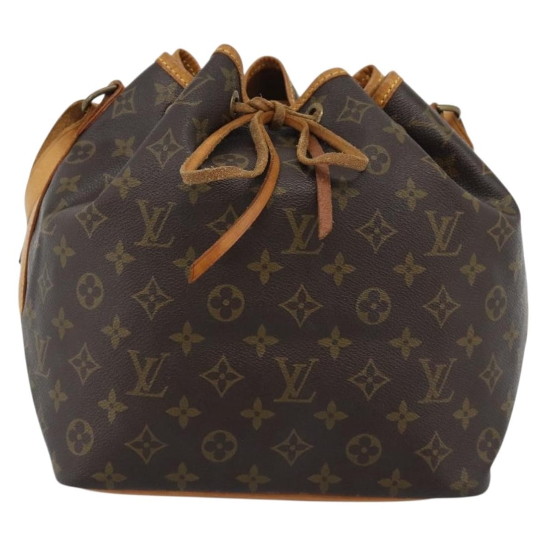 Louis Vuitton Petit Noe Brown Monogram Canvas Bag: Louis Vuitton Petit Noe Brown Monogram Canvas Bag Louis Vuitton Petit Noe in brown monogram canvas with leather trim. This bucket-style handbag is made in France and is presented in good condition, sh