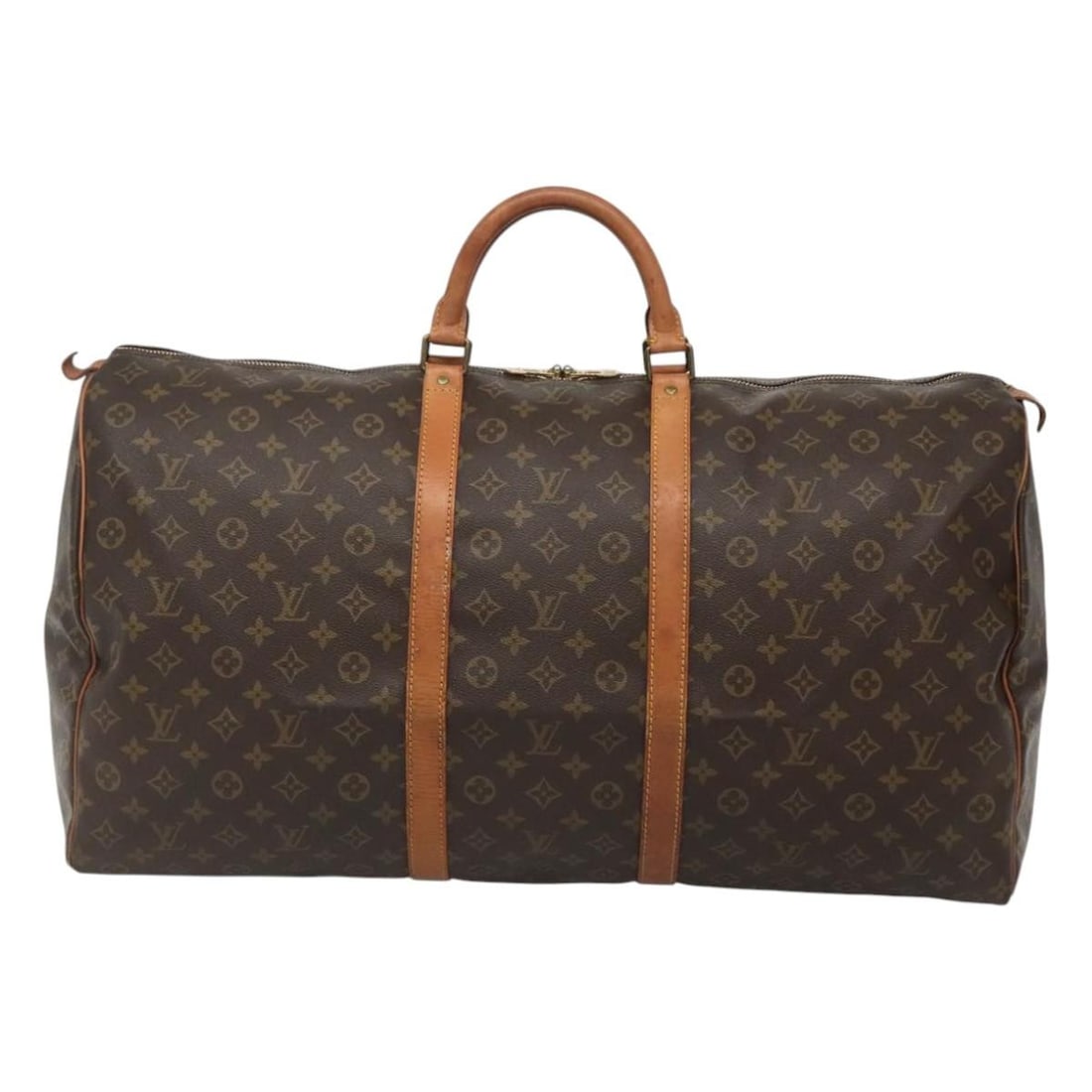 Keepall Monogram Canvas Travel Bag by Louis Vuitton 60cm: Keepall Monogram Canvas Travel Bag by Louis Vuitton 60cm This Louis Vuitton Keepall Bag features the iconic Monogram Canvas in brown. Designed as a unisex travel accessory, it is crafted from durable 