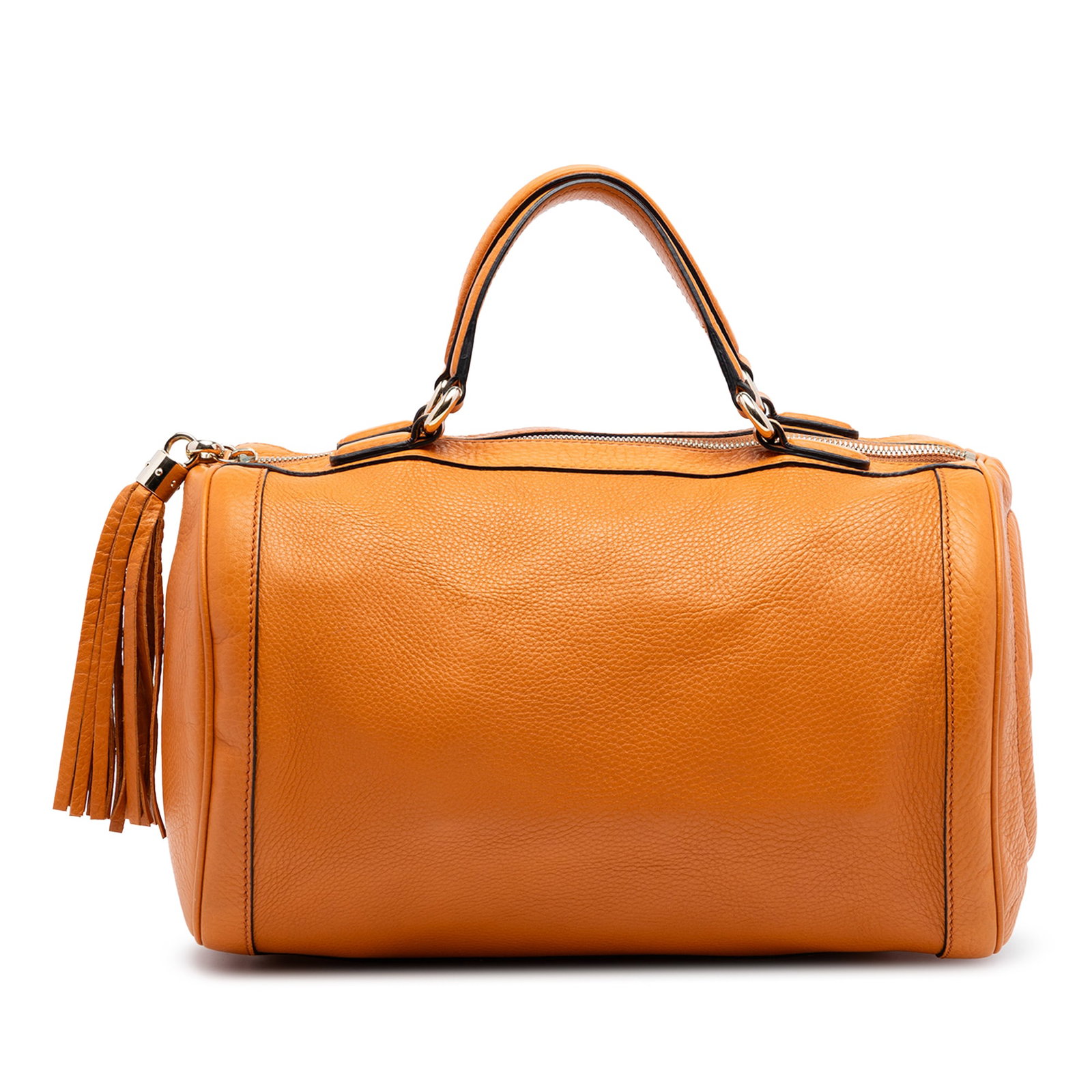 Gucci Soho Boston Bag in Orange Pebbled Calfskin Leather (1 of 7)