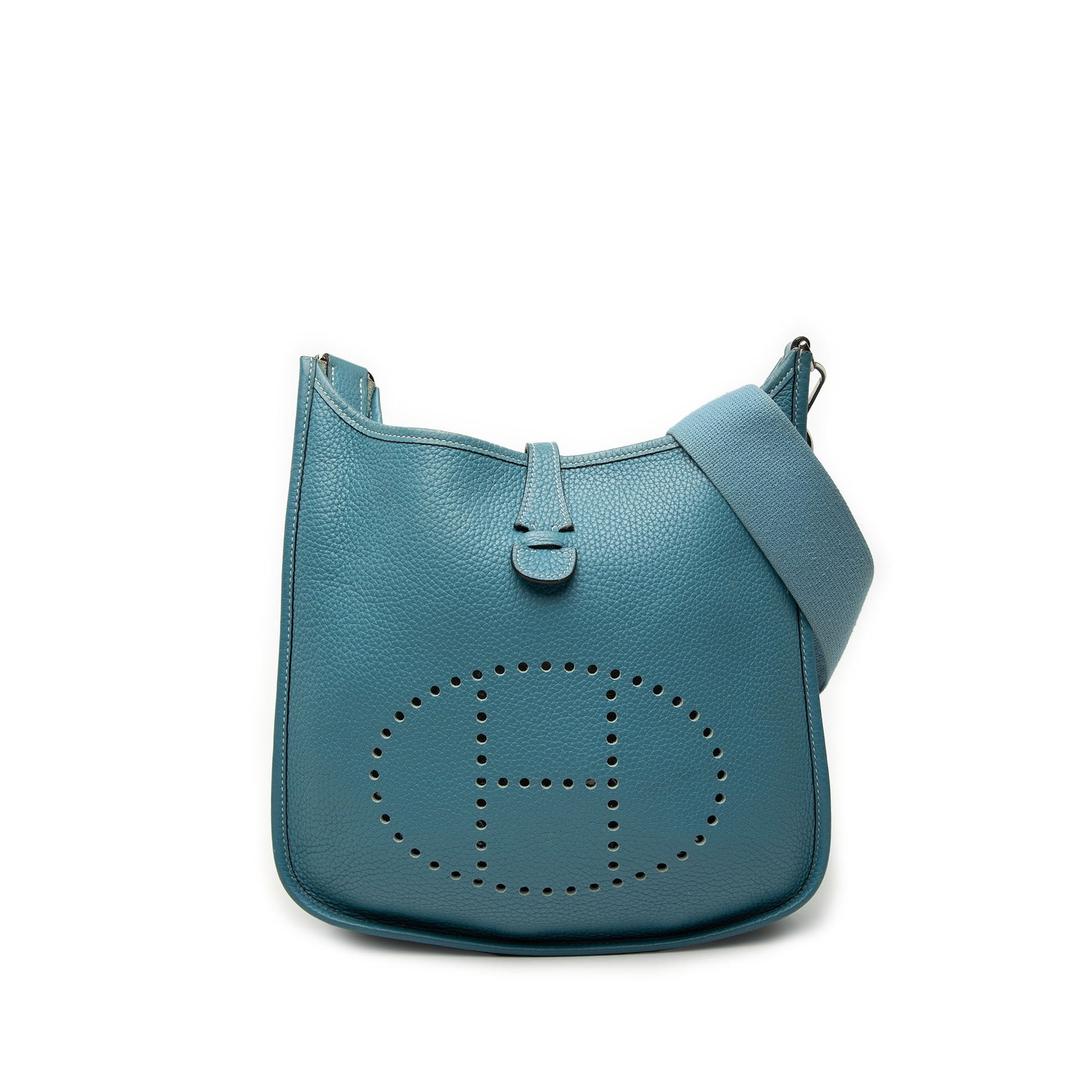 Hermes Evelyne II 29 Clemence Leather Shoulder Bag Blue (1 of 8)