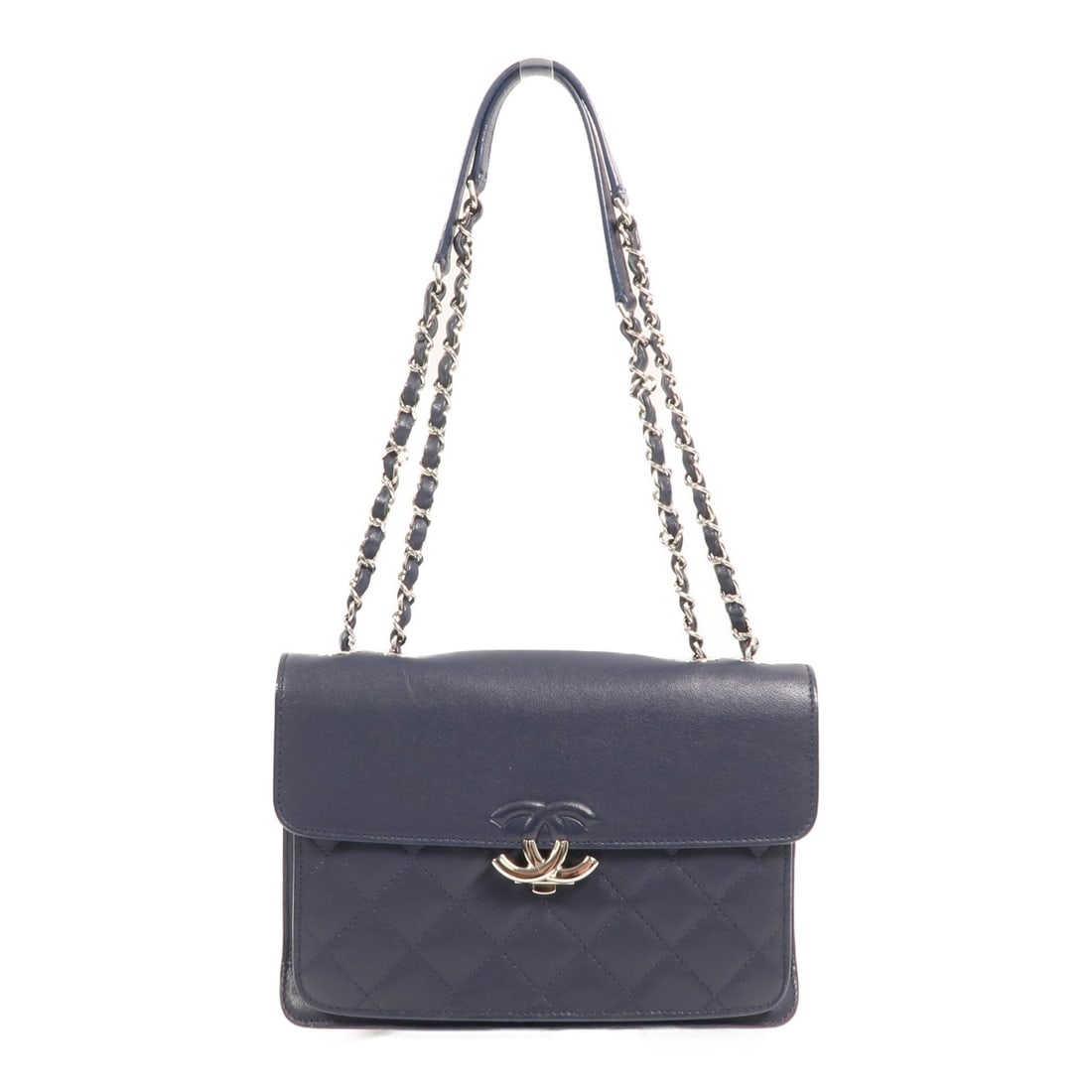 CHANEL Mini Urban Companion Flap Shoulder Bag Blue Calfskin CC SHW: CHANEL Mini Urban Companion Flap Shoulder Bag Blue Calfskin CC SHW CHANEL CC SHW Mini Urban Companion Flap Chain Shoulder Bag in blue calfskin (cowhide) leather. This women's shoulder bag features a f
