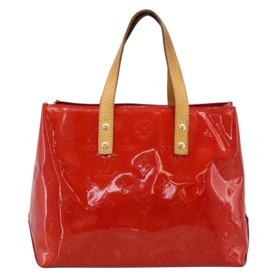 Louis Vuitton Reade red patent leather handbag: Louis Vuitton Reade red patent leather handbag Louis Vuitton Reade Monogram Vernis handbag in red patent leather. Made in France, this women's bag is presented in fair condition with visible signs of 