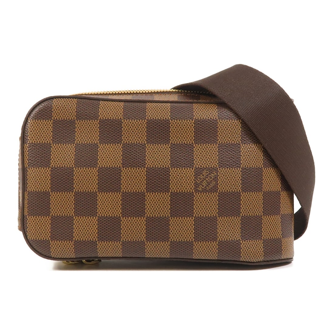 Louis Vuitton Geronimos Damier Brown Waist Bag Crossbody N51994: Louis Vuitton Geronimos Damier Brown Waist Bag Crossbody N51994 Louis Vuitton Geronimos waist crossbody shoulder bag in Damier Brown, model N51994. It is made of PVC coated canvas with a brown exterio