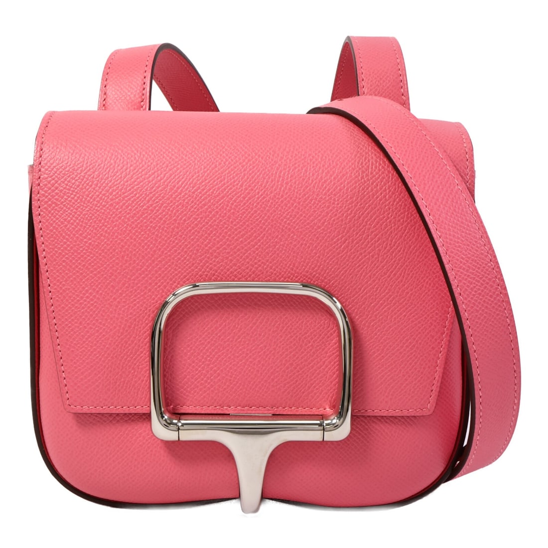 Hermes Della Cavalleria Mini Shoulder Bag Rose Azalee Epsom Calfskin PHW: Hermes Della Cavalleria Mini Shoulder Bag Rose Azalee Epsom Calfskin PHW Hermes Della Cavalleria Mini Shoulder Bag in Rose Azalee pink, crafted in Epsom and calfskin (cowhide). This women's shoulder b