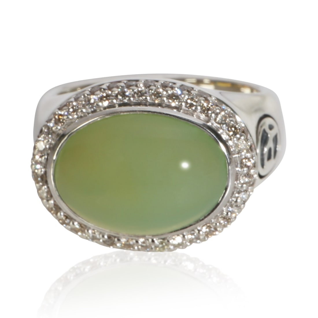 David Yurman Signature Oval Sterling Ring with Chalcedony and Diamonds (1 of 5)