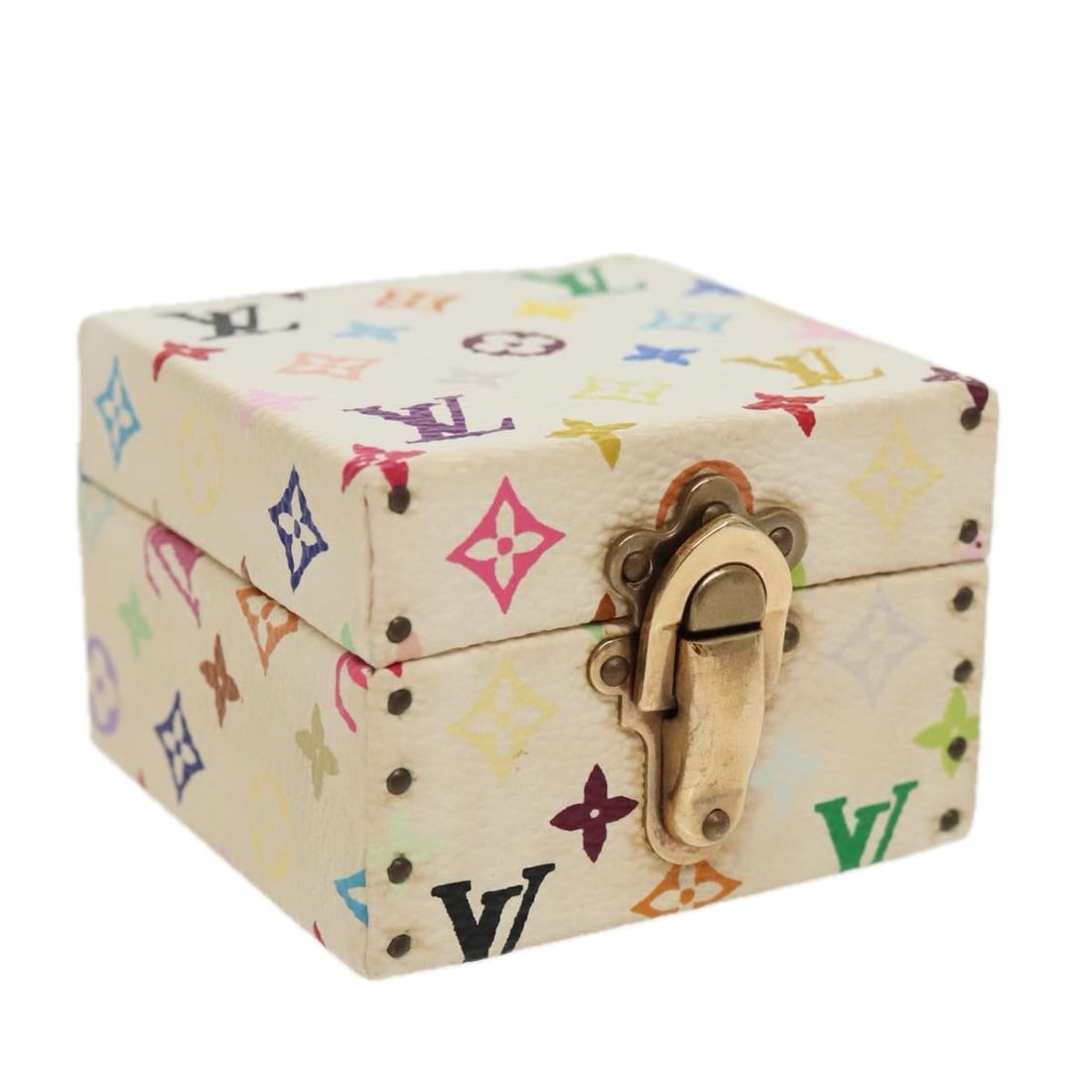 Louis Vuitton Monogram Multicolor Canvas Jewelry Box White France: Louis Vuitton Monogram Multicolor Canvas Jewelry Box White France Louis Vuitton jewelry box in Monogram Multicolor Canvas with a white colorway. Made in France, this women's accessory measures approxi