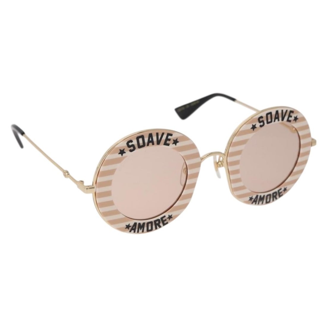 Gucci Brown Metal Sunglasses with Box Made in Japan: Gucci Brown Metal Sunglasses with Box Made in Japan Gucci sunglasses in brown metal, made in Japan. The item includes the original box and is rated Rank A / Condition A: Excellent. The outside surface