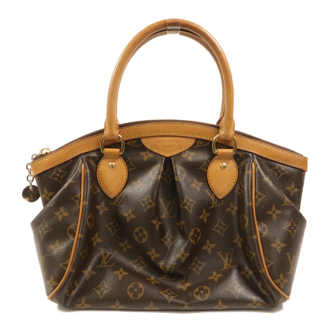 Louis Vuitton Tivoli PM M40143 Monogram Shoulder Bag Brown: Louis Vuitton Tivoli PM M40143 Monogram Shoulder Bag Brown Louis Vuitton Tivoli PM handbag in brown Monogram PVC coated canvas. This women's handbag features a structured silhouette with top handles, 