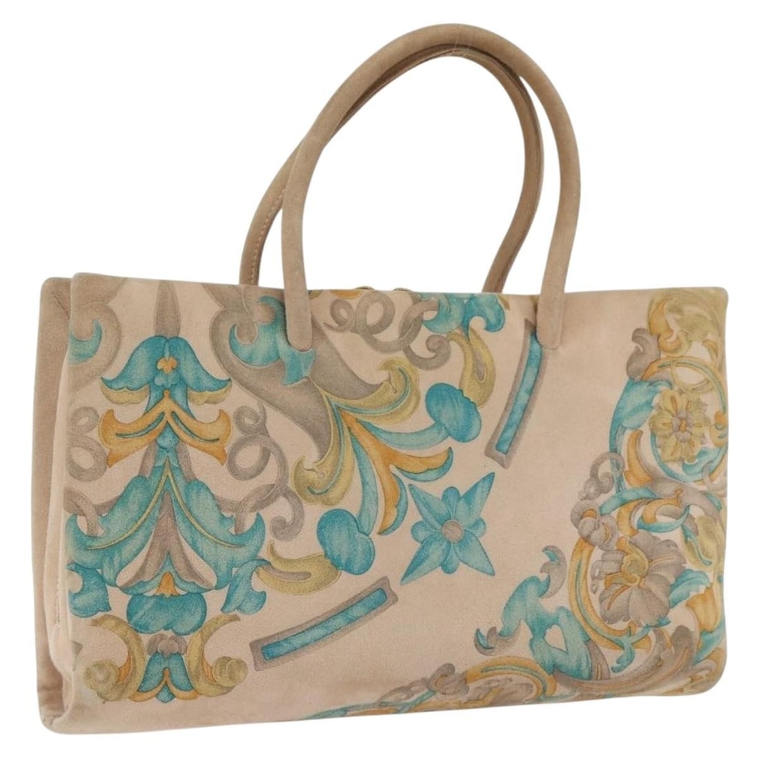 LOEWE suede handbag in beige and gold made in Spain: LOEWE suede handbag in beige and gold made in Spain This LOEWE women's hand bag is crafted from suede in a beige and gold colorway. It measures approximately 11.0 x 6.7 x 2.0 inches (28 x 17 x 5 cm) w