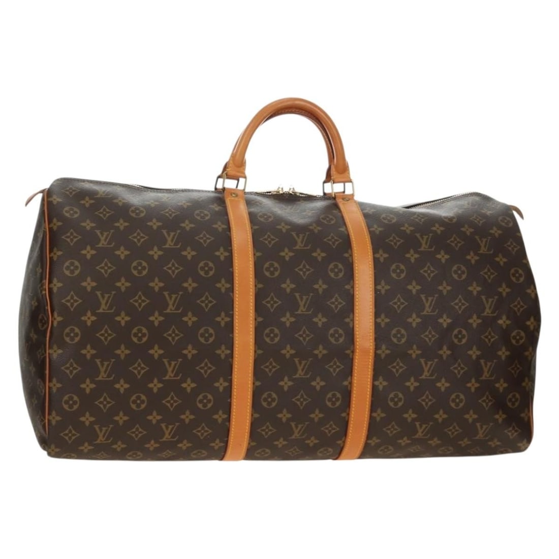 Louis Vuitton M41422 Keepall 60 Monogram Canvas Boston Bag: Louis Vuitton M41422 Keepall 60 Monogram Canvas Boston Bag Louis Vuitton Keepall 60 Boston bag in Monogram canvas with dual top handles and a dust bag included. This USA-made bag shows reasonable wear