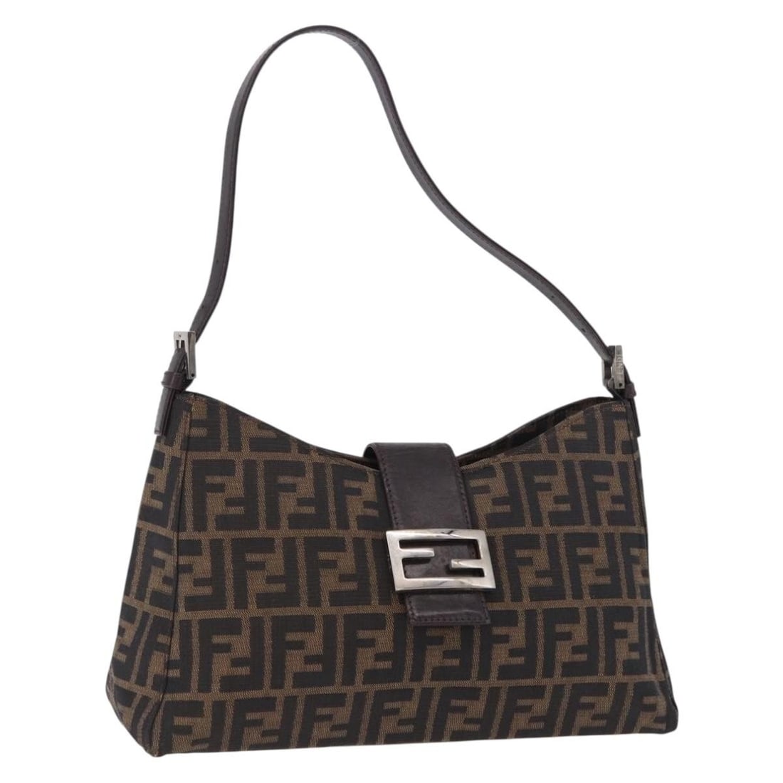 Fendi Mamma Baguette Zucca Canvas Shoulder Bag Brown Black: Fendi Mamma Baguette Zucca Canvas Shoulder Bag Brown Black Authentic Fendi Mamma Baguette shoulder bag in brown and black Zucca canvas. This women's shoulder bag is made in Italy and includes only the