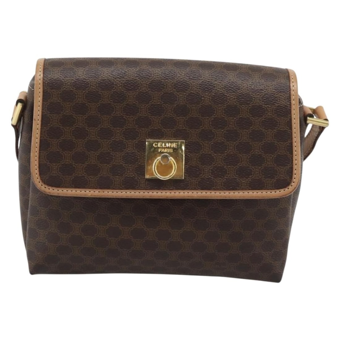 Celine Macadam Brown Canvas Bag 21cm x 17cm x 8cm: Celine Macadam Brown Canvas Bag 21cm x 17cm x 8cm Celine Macadam canvas bag in brown with a unisex design. Made in Italy, this piece is in good condition with light rubbing to the exterior, light rubb