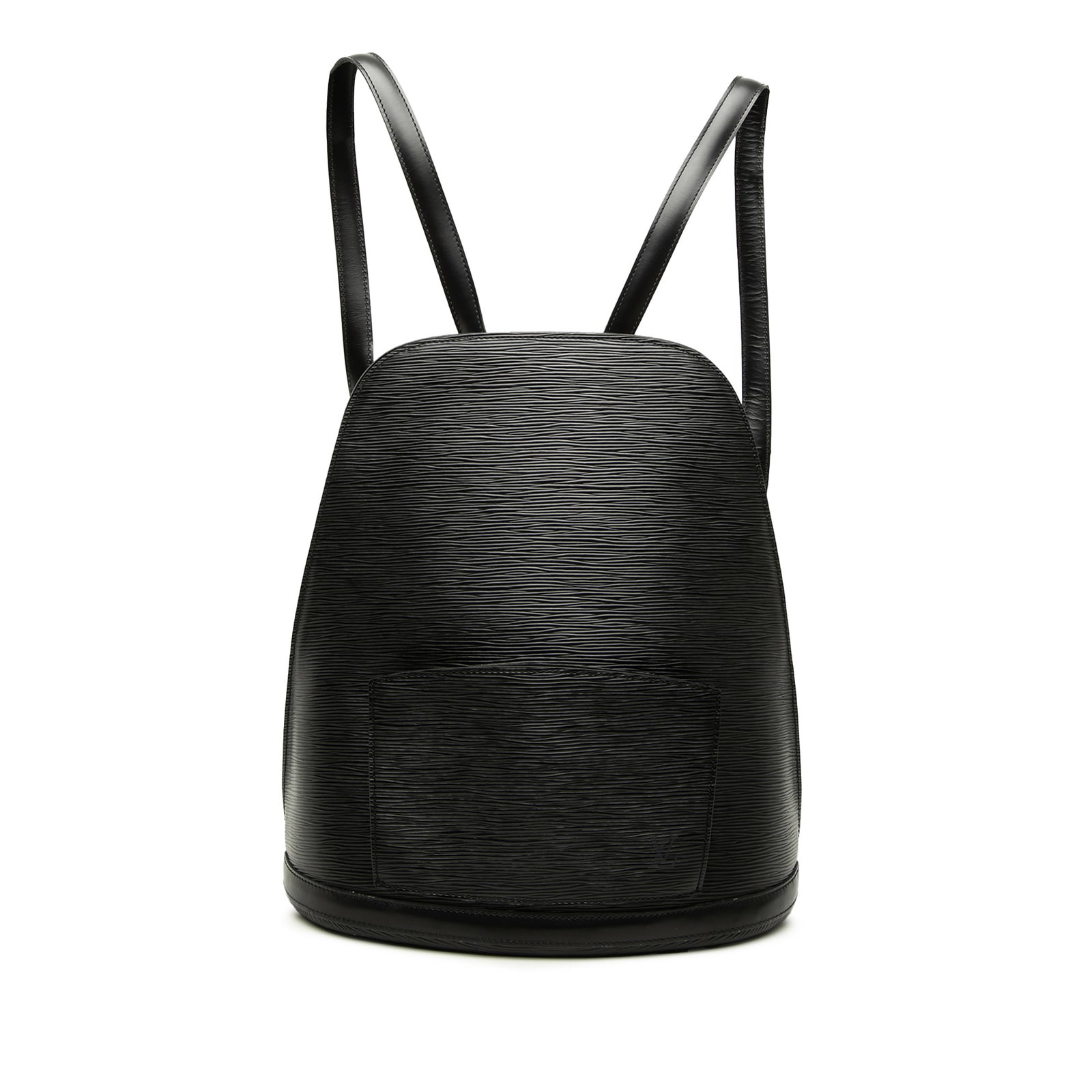 Louis Vuitton Epi Gobelins Black Leather Backpack: Louis Vuitton Epi Gobelins Black Leather Backpack Louis Vuitton Epi Gobelins backpack in black leather with a two-way zip-around closure, exterior front zip pocket, interior slip pocket, and flat leat