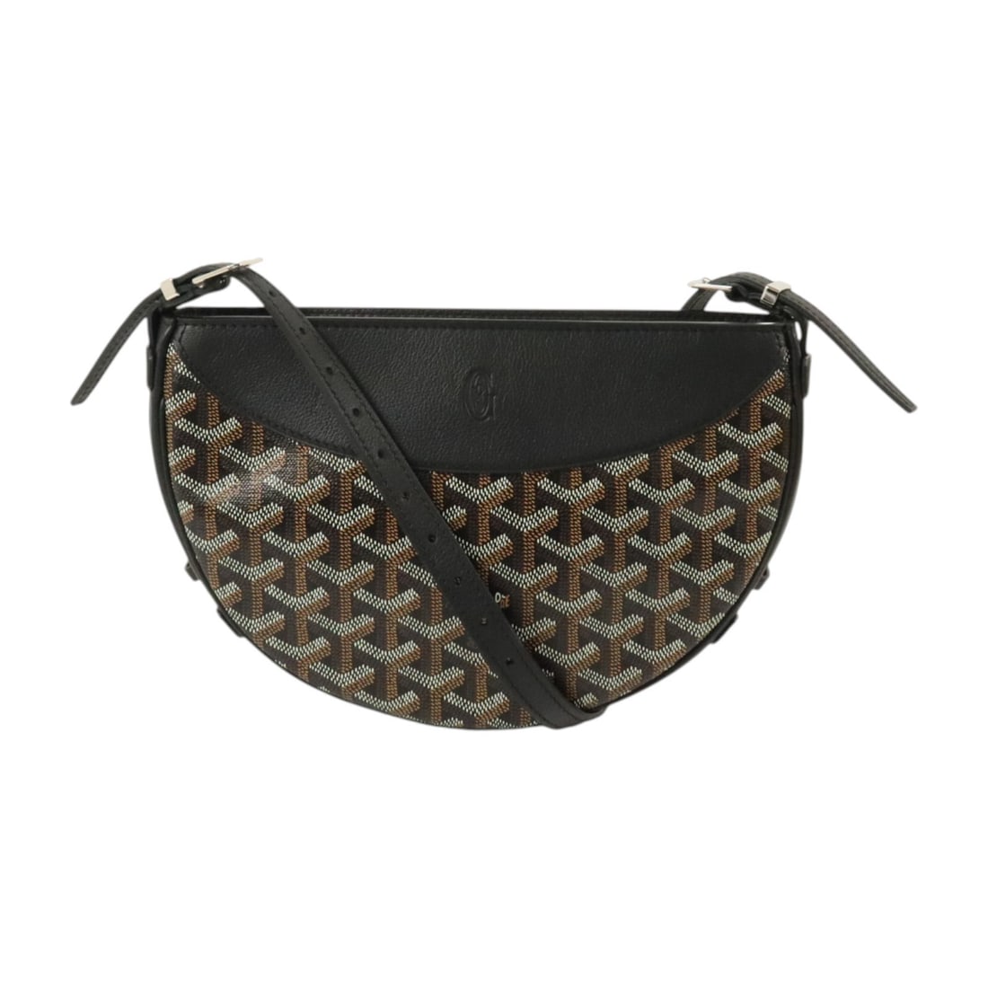 Goyard Hirondelle coated canvas shoulder crossbody bag black brown: Goyard Hirondelle coated canvas shoulder crossbody bag black brown Goyard Hirondelle shoulder bag in black and brown PVC coated canvas. This women's bag can be worn as a shoulder bag or crossbody and 