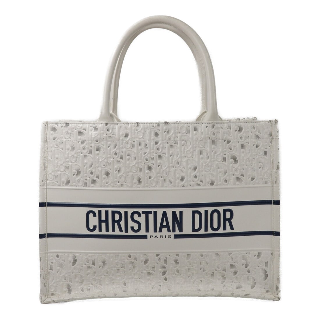Dior CD Book Tote Medium White Calfskin Leather Bag: Dior CD Book Tote Medium White Calfskin Leather Bag Medium Christian Dior CD Book Tote in white calfskin leather. Made in France, this women's tote features a structured silhouette with dual top handl