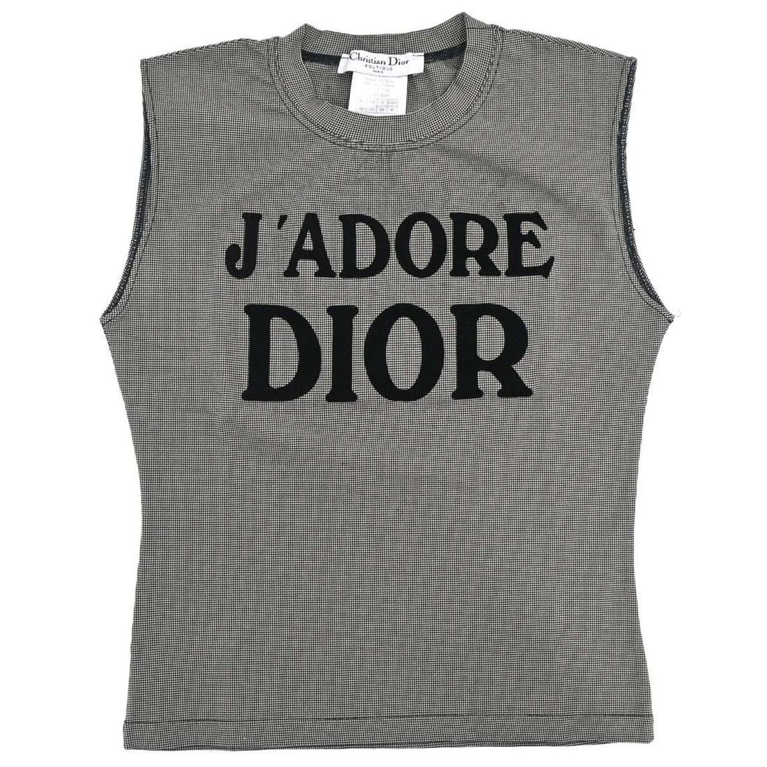 Dior Houndstooth Tank Top Black Nylon Blend Womens FR 38 (1 of 15)