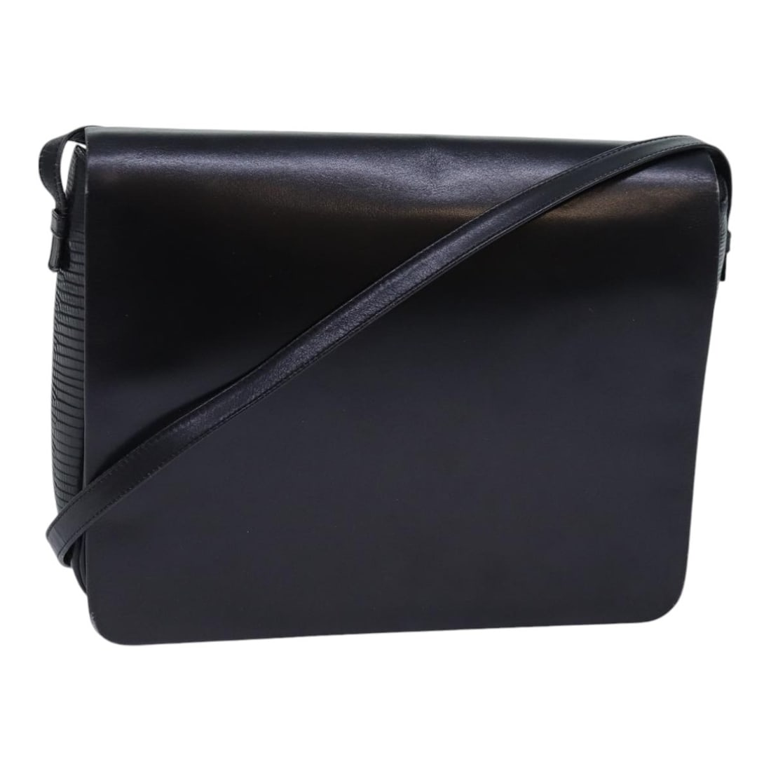 Salvatore Ferragamo Vintage Shoulder Bag Black Leather Unisex Italy: Salvatore Ferragamo Vintage Shoulder Bag Black Leather Unisex Italy This Salvatore Ferragamo vintage shoulder bag is crafted from black leather and designed for unisex use. Made in Italy, it features