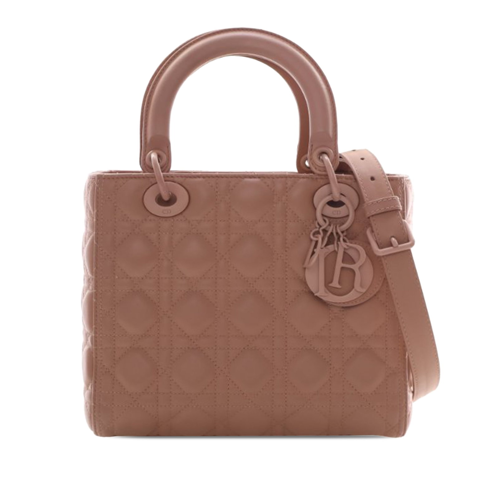 Dior Lady Dior Medium Cannage Calfskin Shoulder Bag Brown: Dior Lady Dior Medium Cannage Calfskin Shoulder Bag Brown Medium Lady Dior bag in ultra matte calfskin with Cannage quilting. This structured handbag features flat leather handles, an adjustable and