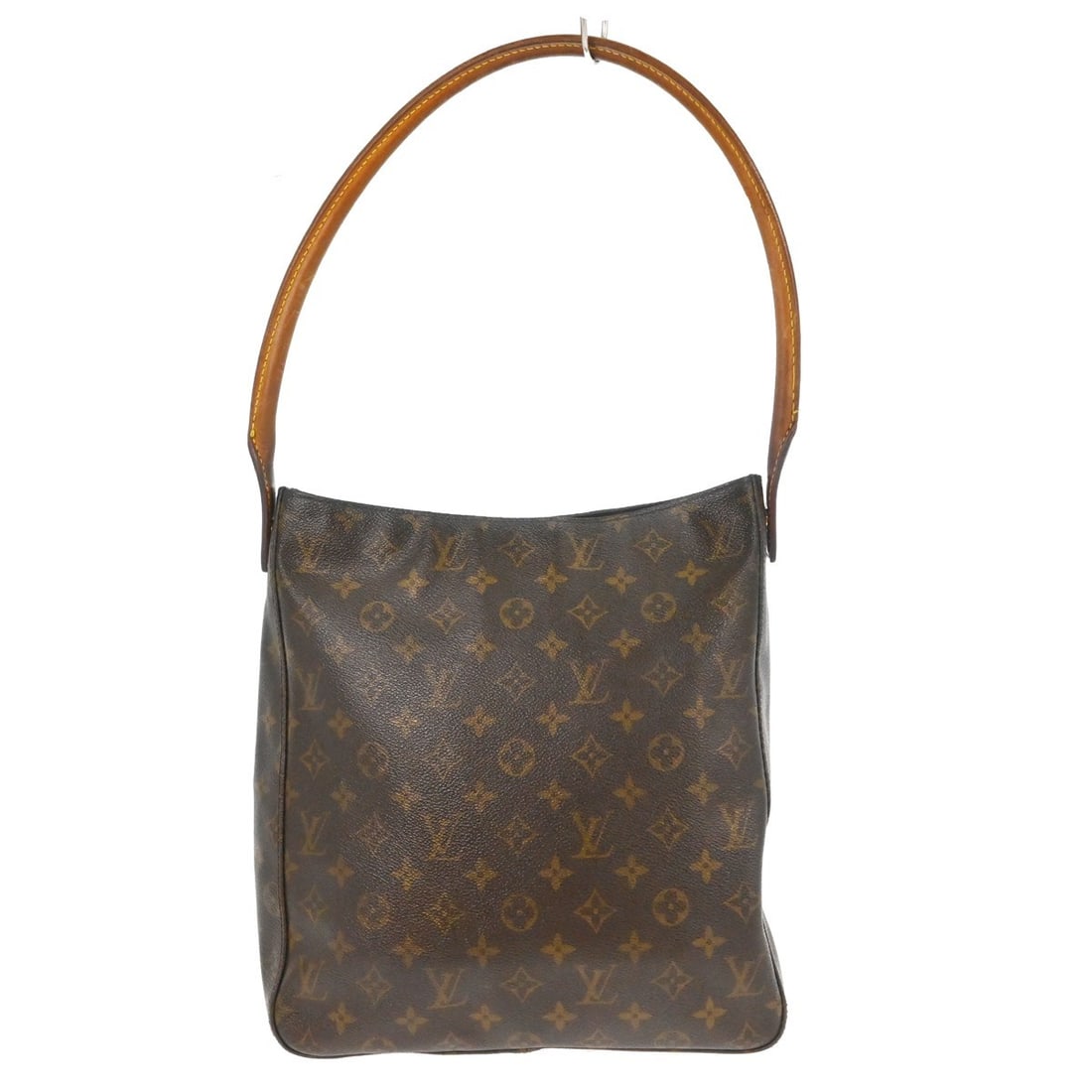 Louis Vuitton Looping GM Monogram Canvas Shoulder Bag M51145: Louis Vuitton Looping GM Monogram Canvas Shoulder Bag M51145 Vintage Louis Vuitton Looping GM shoulder bag in Monogram canvas with leather trim and a beige leather strap. This women's shoulder bag fea