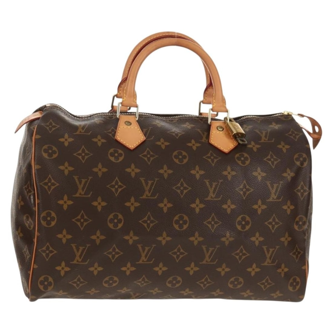 Louis Vuitton M41524 Speedy 35 Monogram Canvas Hand Bag: Louis Vuitton M41524 Speedy 35 Monogram Canvas Hand Bag Louis Vuitton Speedy 35 handbag in Monogram canvas. This women's handbag includes a dust bag and is made in France. Condition is AB/very good, w