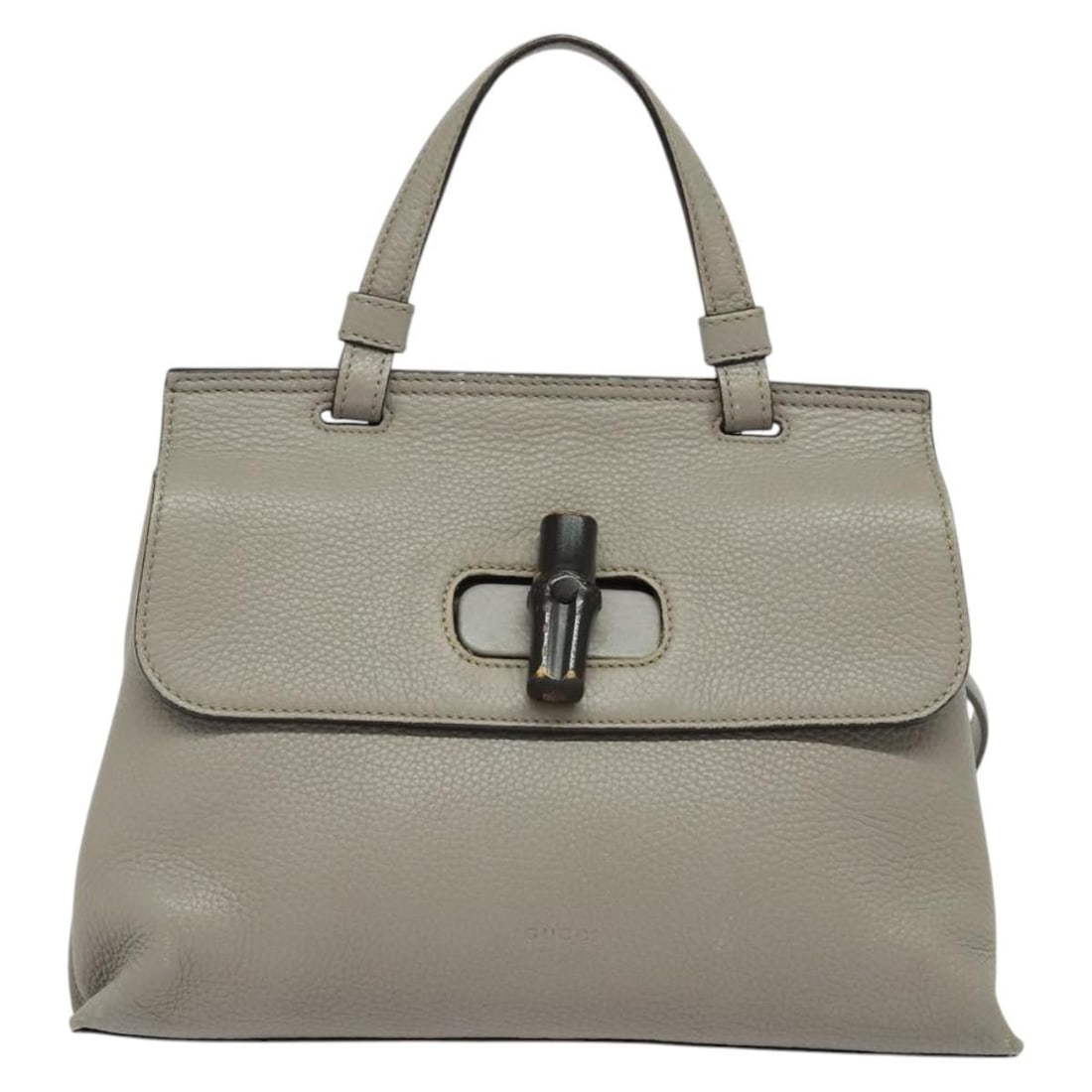Gucci Bamboo Daily Top Handle Bag Gray Leather (1 of 18)