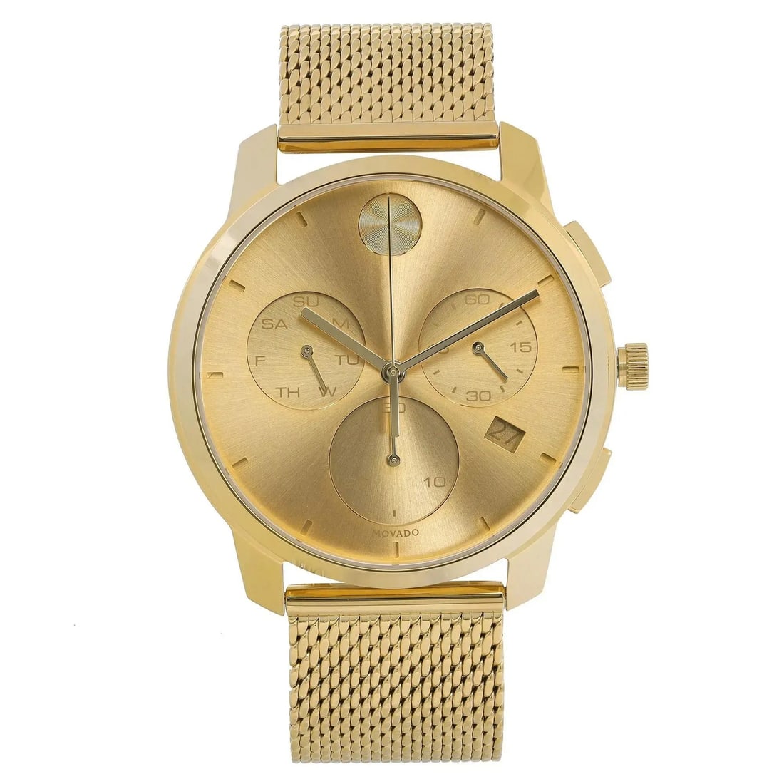 Movado Bold 3600634 quartz watch 42mm gold tone champagne dial (1 of 6)