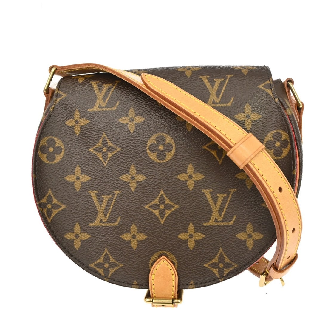 Louis Vuitton Tambourine Monogram Canvas Small Shoulder Bag M51179: Louis Vuitton Tambourine Monogram Canvas Small Shoulder Bag M51179 Louis Vuitton Monogram Tambourine Shoulder Bag in brown Monogram canvas with leather parts, made in France. It features a buckle clos