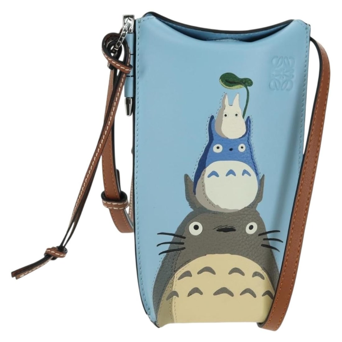 LOEWE Gate Pocket Shoulder Bag My Neighbor Totoro Light Blue Leather (1 of 18)