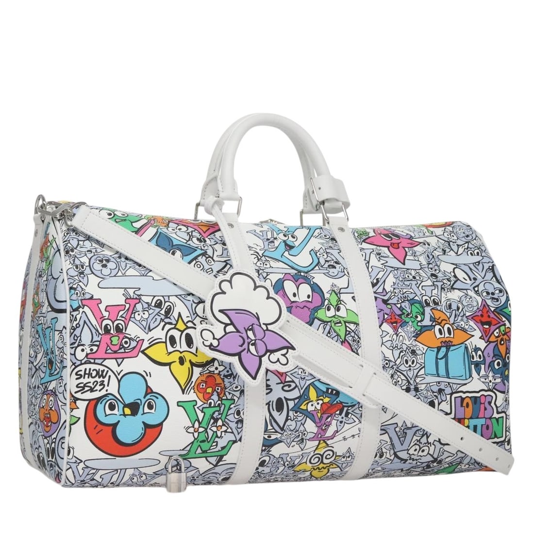 Louis Vuitton M21863 Keepall Bandouliere 50 Monogram Canvas Boston Bag: Louis Vuitton M21863 Keepall Bandouliere 50 Monogram Canvas Boston Bag This Louis Vuitton Keepall Bandouliere 50 is a Boston bag in Monogram Canvas with a white exterior. Made in France, it comes with