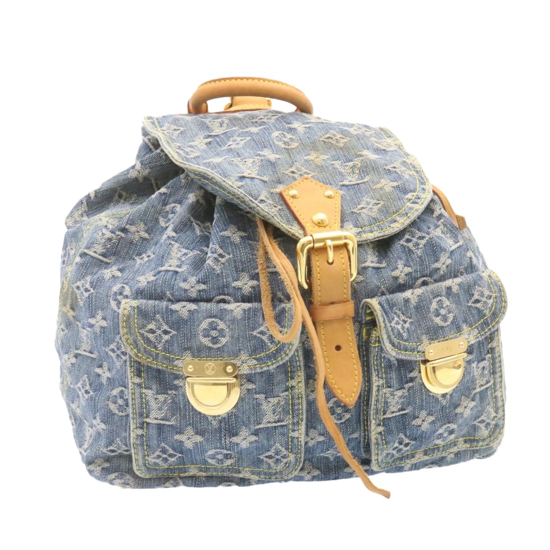 Louis Vuitton Monogram Denim Canvas GM Backpack Blue Dust Bag: Louis Vuitton Monogram Denim Canvas GM Backpack Blue Dust Bag Louis Vuitton Monogram Denim Sac a Dos GM backpack in blue Monogram Denim Canvas. It measures approximately W28 cm x H32 cm x D18 cm (W11.