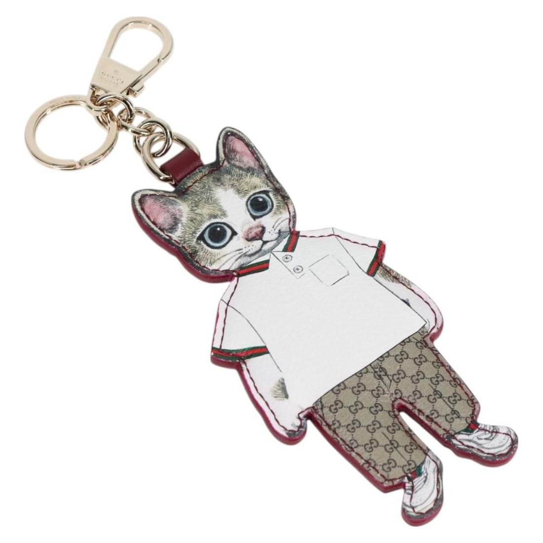 GUCCI Yuko Higuchi GG Supreme Beige PVC Leather Key Holder (1 of 10)