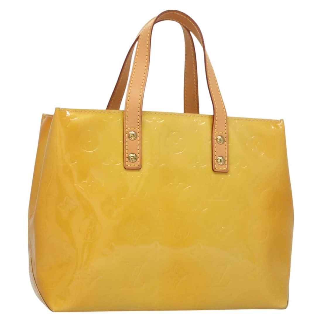 Louis Vuitton Reade Yellow Monogram Vernis Patent Leather Handbag: Louis Vuitton Reade Yellow Monogram Vernis Patent Leather Handbag This Louis Vuitton Reade Handbag is crafted from yellow Monogram Vernis patent leather and features a structured silhouette. Designed 