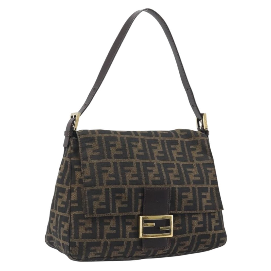 Fendi Mamma Baguette Shoulder Bag in Brown Black Zucca Canvas (1 of 18)