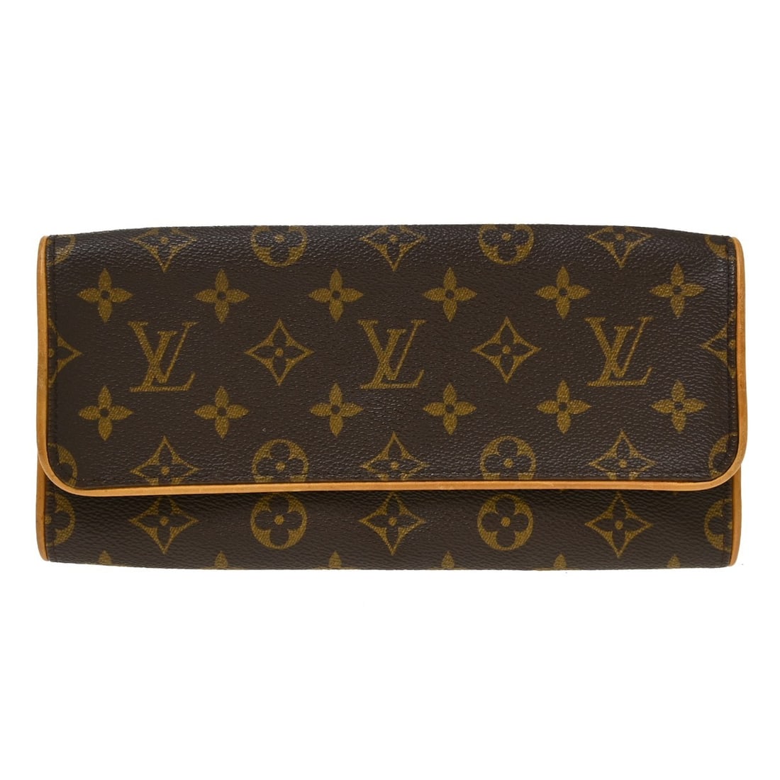 Louis Vuitton Twin brown canvas shoulder bag: Louis Vuitton Twin brown canvas shoulder bag Louis Vuitton Twin Monogram shoulder bag in brown canvas with leather trim. Made in Spain, this piece is in good condition with light wear, natural patina,
