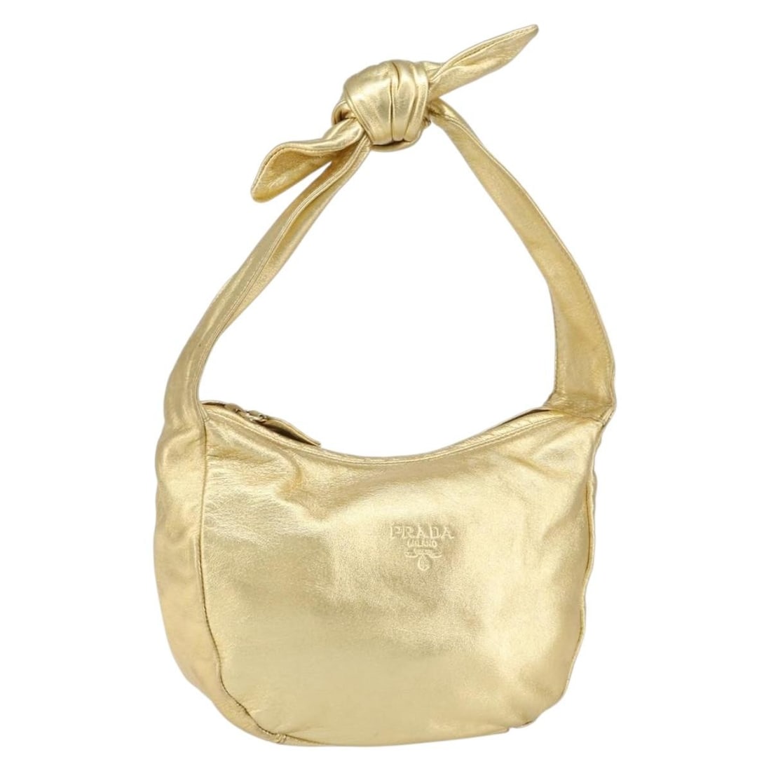 PRADA Leather Shoulder Bag in Gold with Dust Bag (1 of 18)