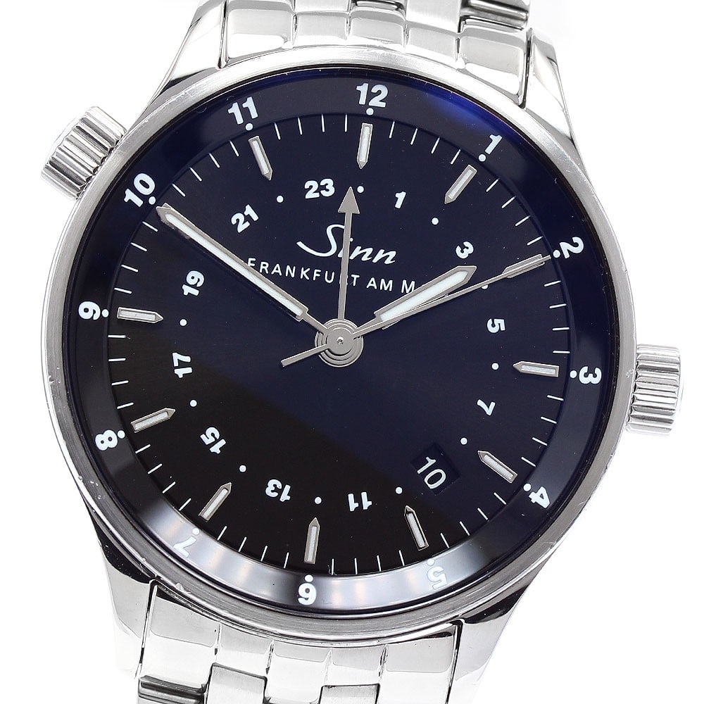 Sinn 6060 Financial automatic mens wristwatch black dial date dual time (1 of 6)