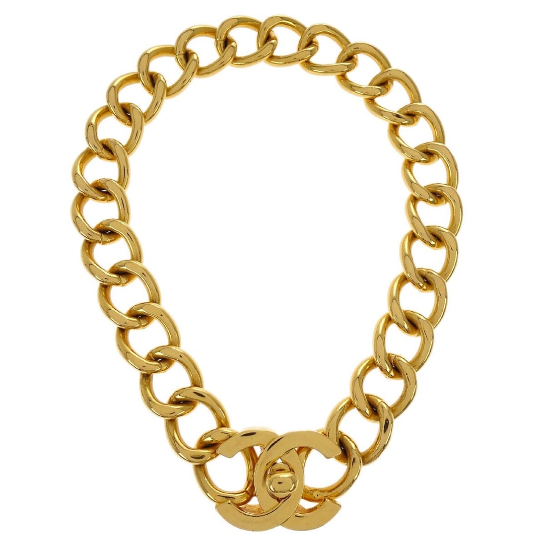 Chanel CC Charm Necklace Gold Plated 96P (1 of 4)