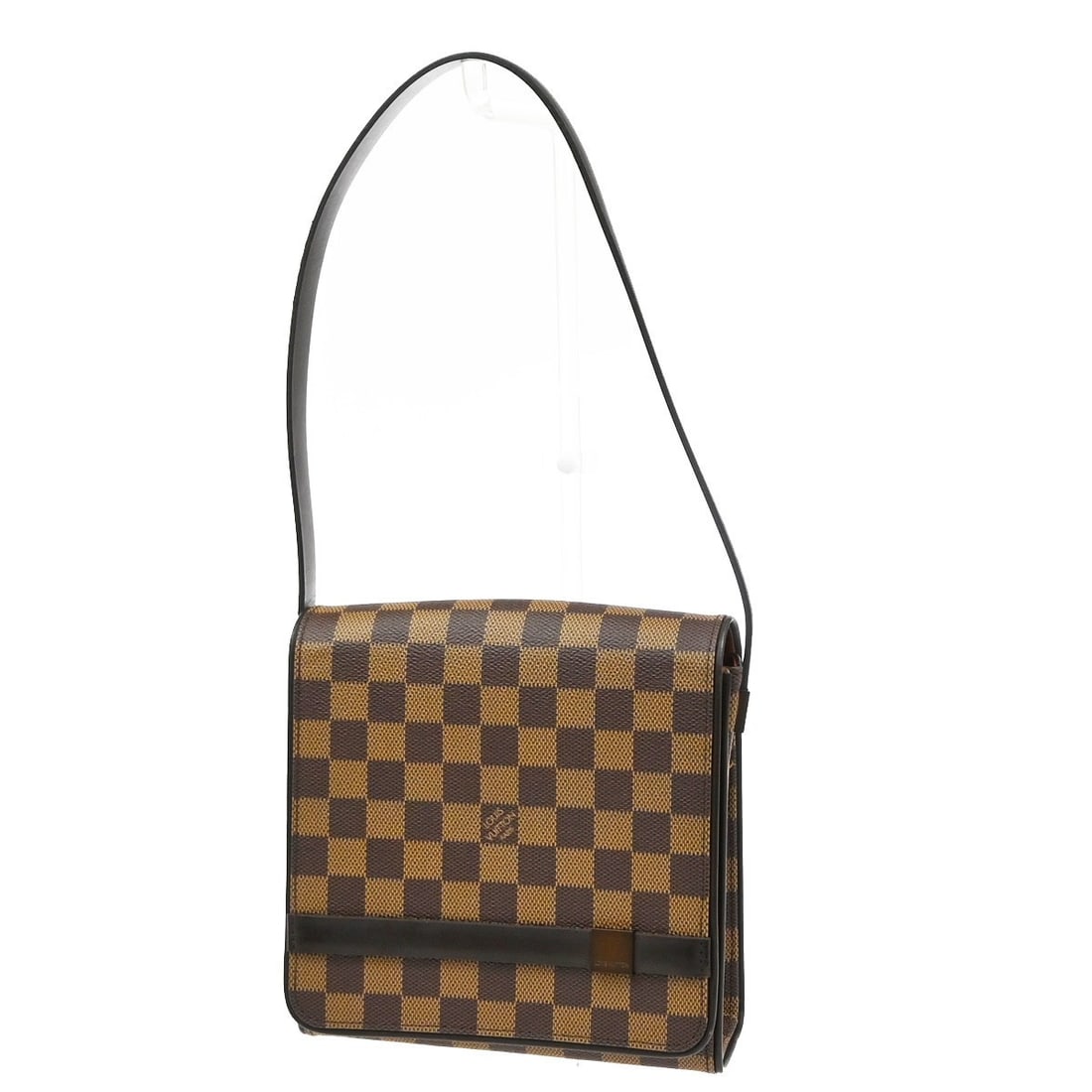 Louis Vuitton Tribeca Carre Brown Canvas Handbag: Louis Vuitton Tribeca Carre Brown Canvas Handbag Louis Vuitton Tribeca Carre handbag in brown canvas. This piece is in very good condition with visible wear, including scuffing, dirt, and scratches on