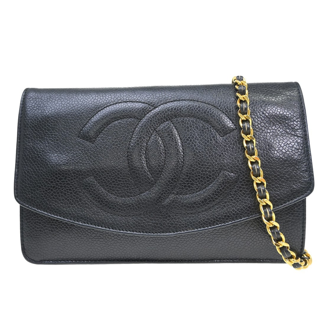 CHANEL Timeless WOC black caviar leather wallet with chain (1 of 11)